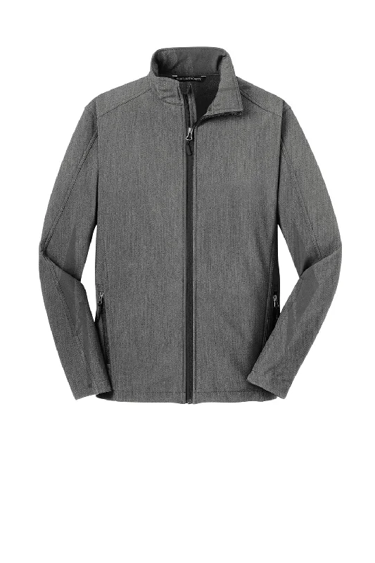 Port Authority Mens Core Wind & Water Resistant Full Zip Jacket - Heather Pearl Grey