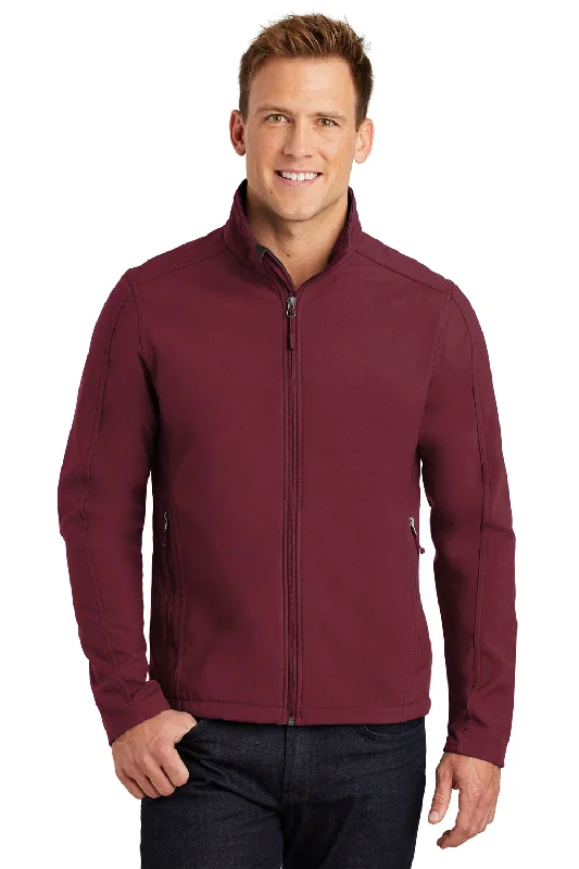 Port Authority Mens Core Wind & Water Resistant Full Zip Jacket - Maroon