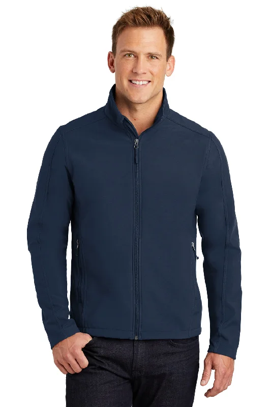 Port Authority Mens Core Wind & Water Resistant Full Zip Jacket - Dress Navy Blue