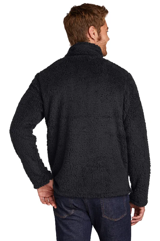 Port Authority Mens Cozy Sherpa Fleece 1/4 Zip Jacket - Charcoal Grey