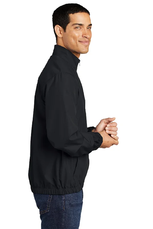 Port Authority Mens Essential Water Resistant Full Zip Jacket - Black