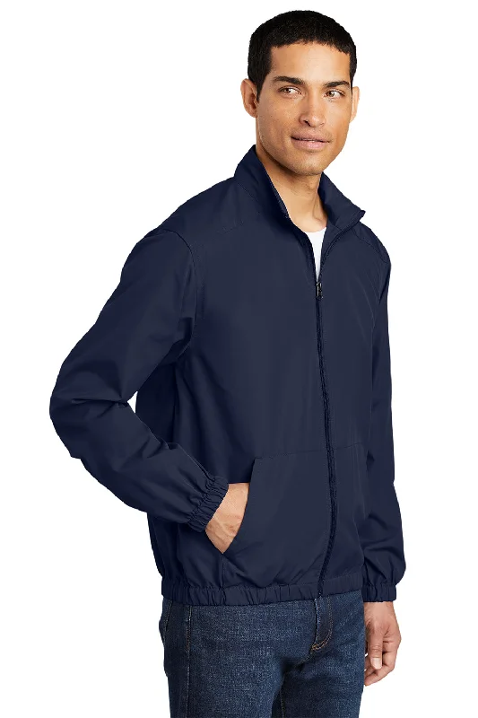 Port Authority Mens Essential Water Resistant Full Zip Jacket - True Navy Blue