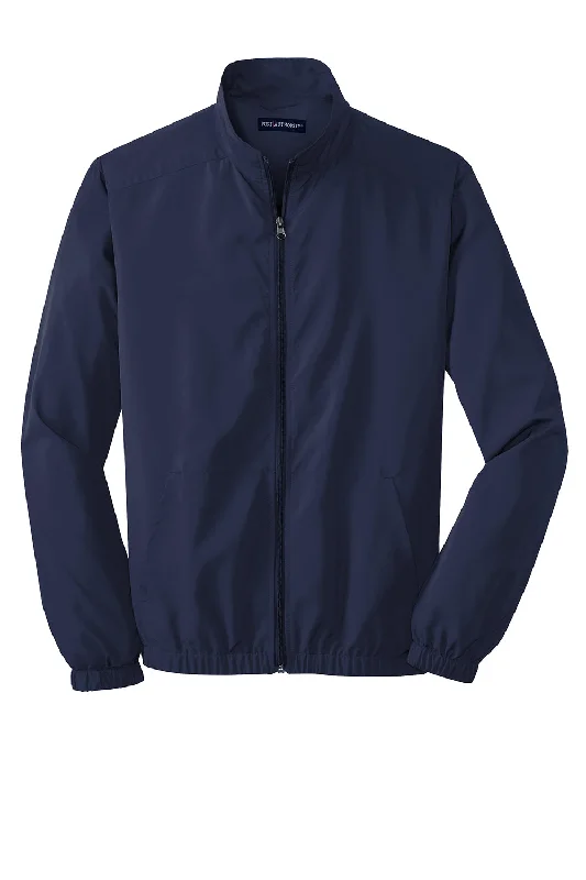 Port Authority Mens Essential Water Resistant Full Zip Jacket - True Navy Blue