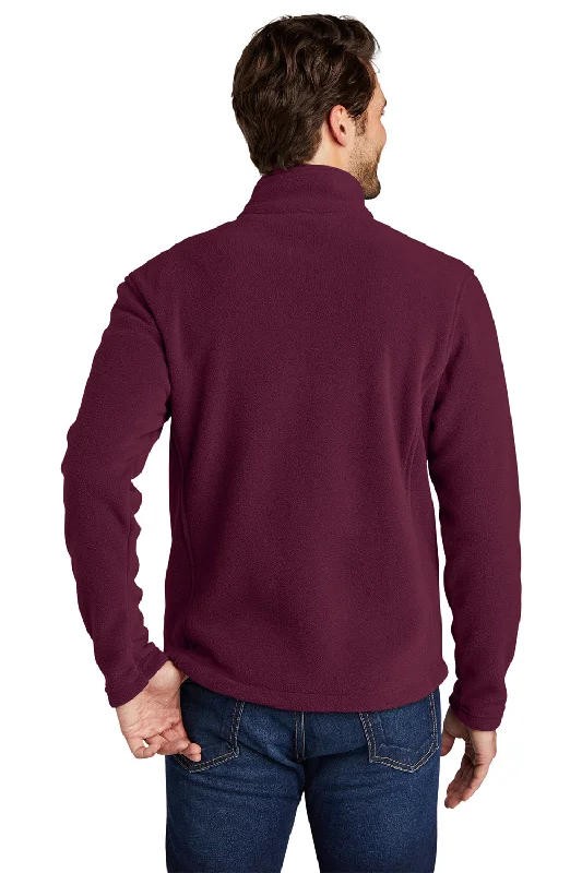 Port Authority Mens Full Zip Fleece Jacket - Maroon