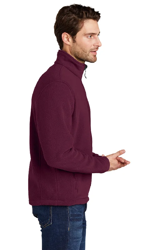 Port Authority Mens Full Zip Fleece Jacket - Maroon