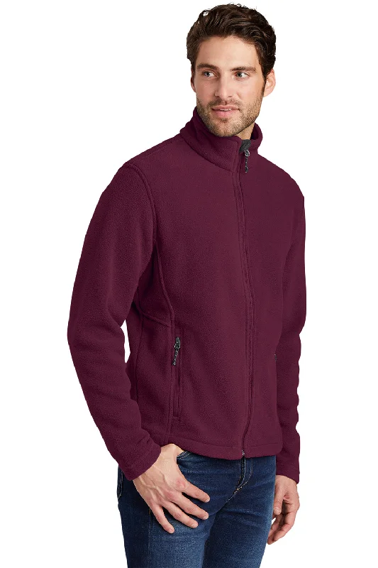 Port Authority Mens Full Zip Fleece Jacket - Maroon