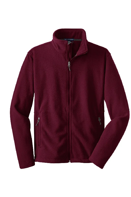 Port Authority Mens Full Zip Fleece Jacket - Maroon