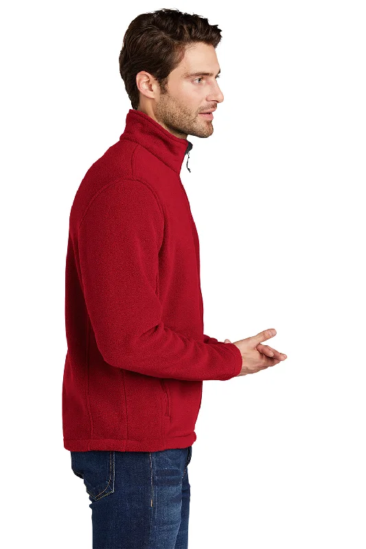 Port Authority Mens Full Zip Fleece Jacket - True Red