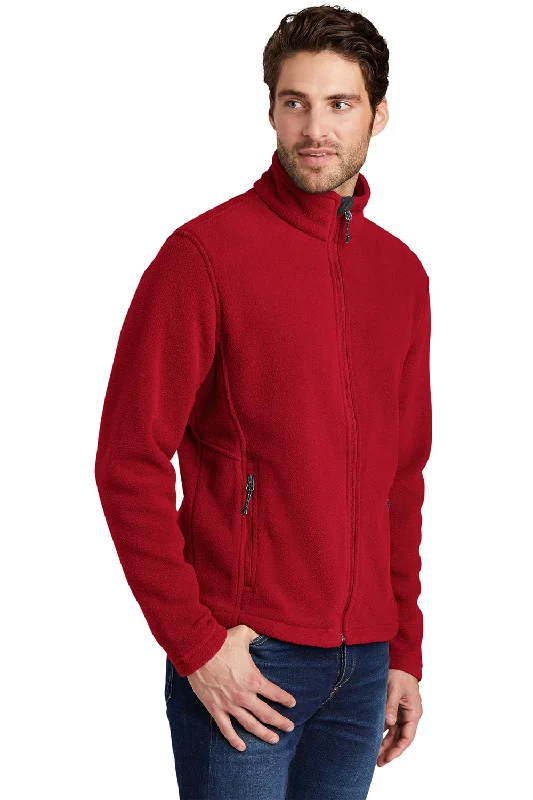 Port Authority Mens Full Zip Fleece Jacket - True Red