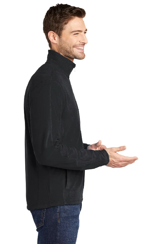 Port Authority Mens Microfleece Pill Resistant Full Zip Jacket - Black