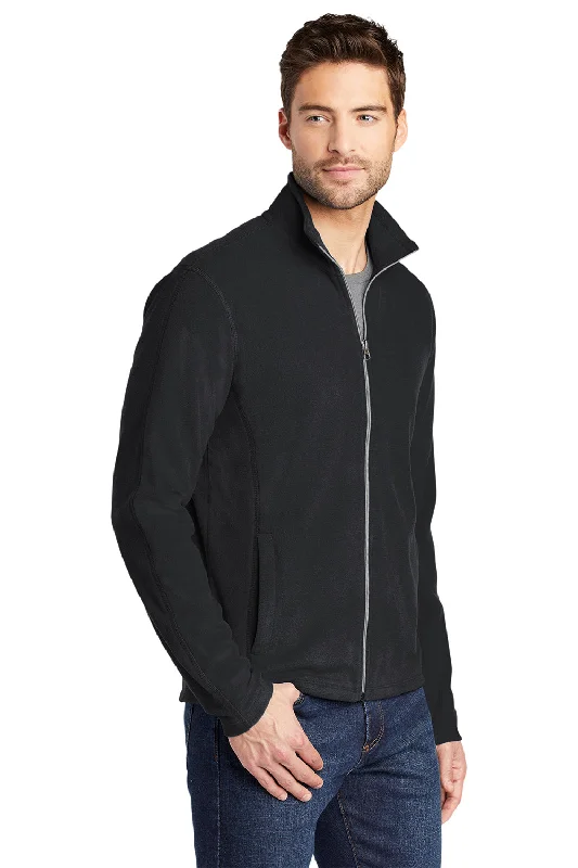 Port Authority Mens Microfleece Pill Resistant Full Zip Jacket - Black