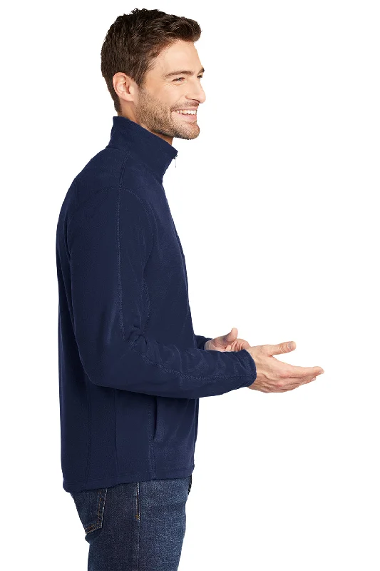 Port Authority Mens Microfleece Pill Resistant Full Zip Jacket - True Navy Blue