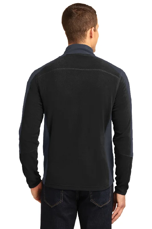 Port Authority Mens Full Zip Microfleece Jacket - Black/Battleship Grey