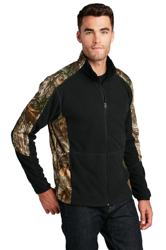 Port Authority Mens Full Zip Microfleece Jacket - Black/Realtree Xtra Camo