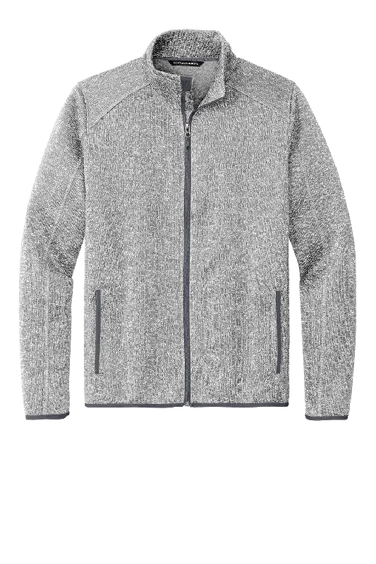 Port Authority Mens Full Zip Sweater Fleece Jacket - Heather Grey