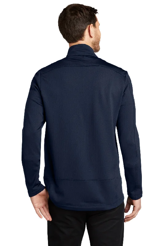 Port Authority Mens Grid Fleece Full Zip Jacket - River Navy Blue