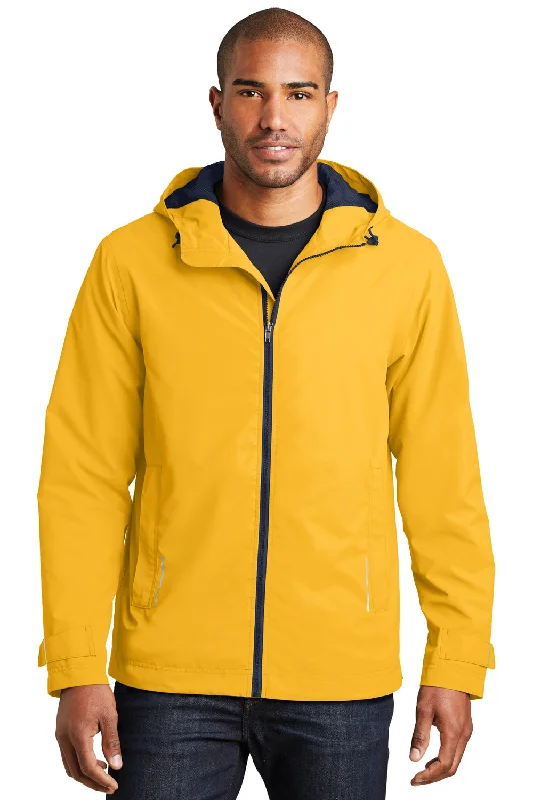 Port Authority Mens Northwest Slicker Waterproof Full Zip Hooded Jacket - Slicker Yellow