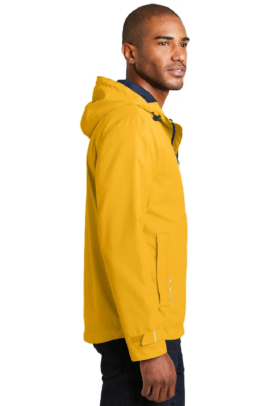 Port Authority Mens Northwest Slicker Waterproof Full Zip Hooded Jacket - Slicker Yellow