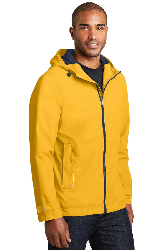 Port Authority Mens Northwest Slicker Waterproof Full Zip Hooded Jacket - Slicker Yellow