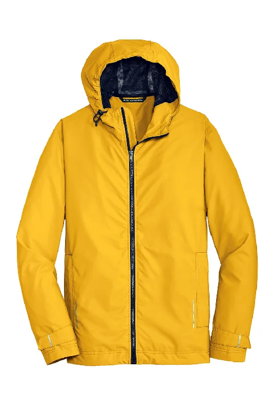 Port Authority Mens Northwest Slicker Waterproof Full Zip Hooded Jacket - Slicker Yellow