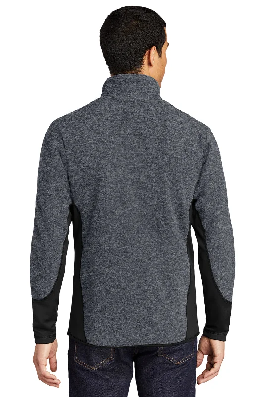 Port Authority Mens R-Tek Pro Pill Resistant Fleece Full Zip Jacket - Heather Charcoal Grey/Black