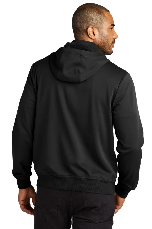 Port Authority Mens Smooth Fleece Full Zip Hooded Jacket - Deep Black