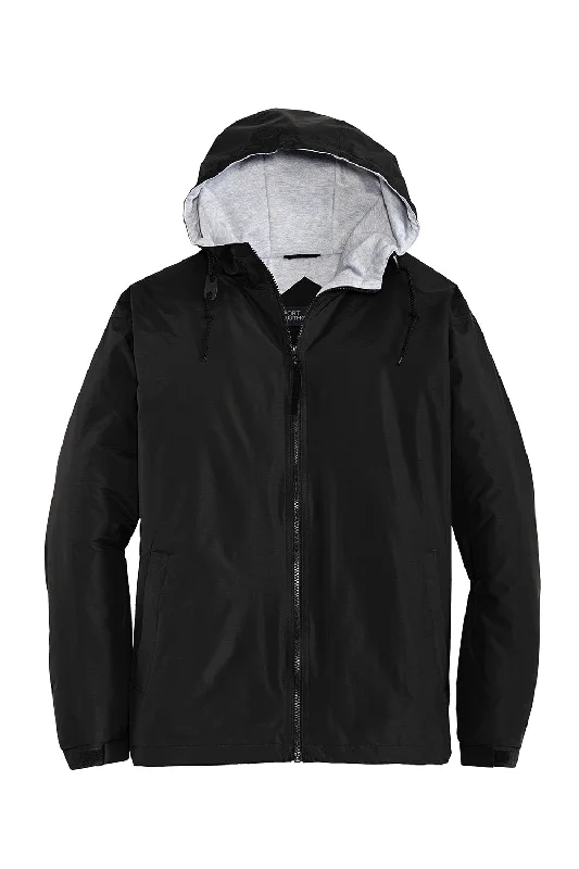 Port Authority Mens Team Wind & Water Resistant Full Zip Hooded Jacket - Black