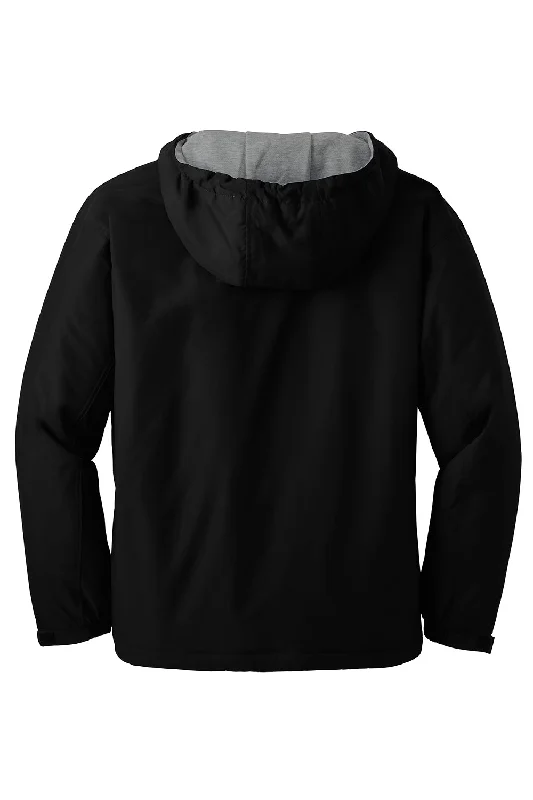 Port Authority Mens Team Wind & Water Resistant Full Zip Hooded Jacket - Black