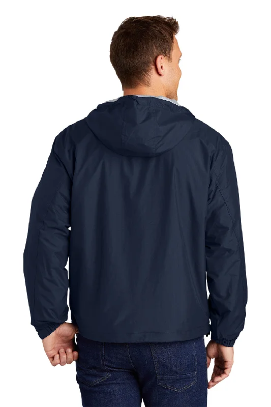 Port Authority Mens Team Wind & Water Resistant Full Zip Hooded Jacket - Bright Navy Blue