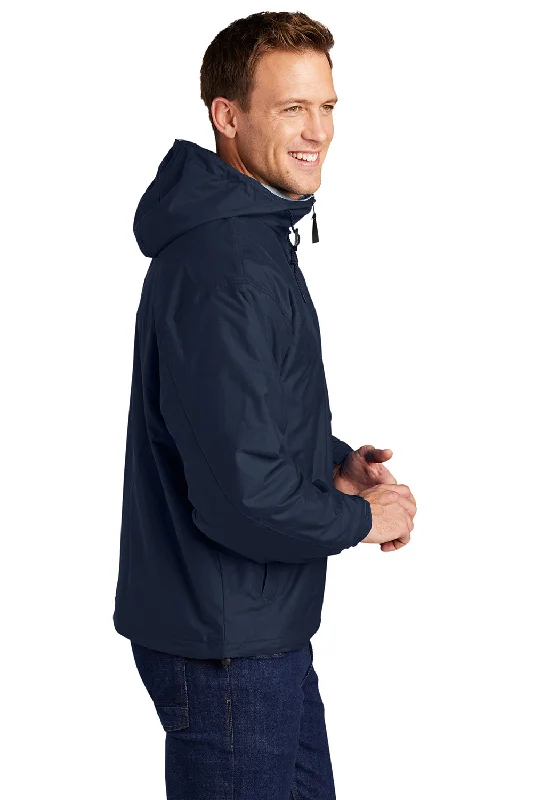 Port Authority Mens Team Wind & Water Resistant Full Zip Hooded Jacket - Bright Navy Blue