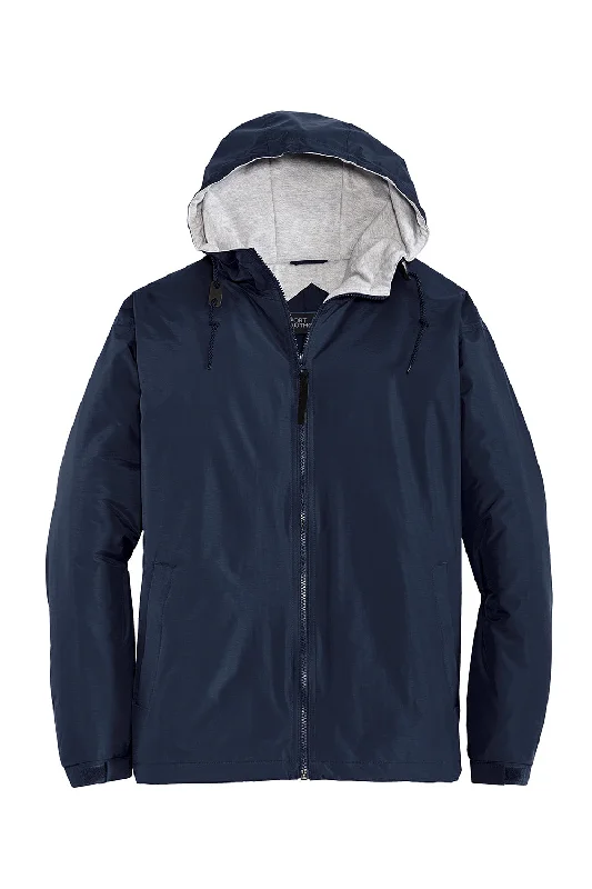 Port Authority Mens Team Wind & Water Resistant Full Zip Hooded Jacket - Bright Navy Blue