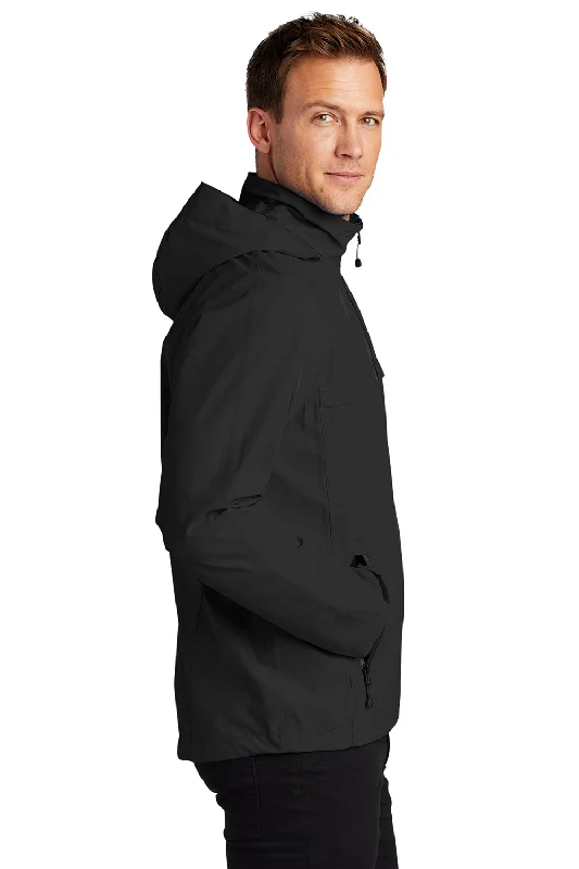 Port Authority Mens Torrent Waterproof Full Zip Hooded Jacket - Black