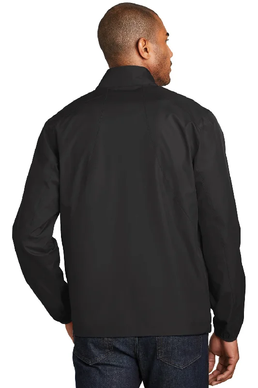 Port Authority Mens Zephyr Wind & Water Resistant 1/4 Zip Jacket - Black