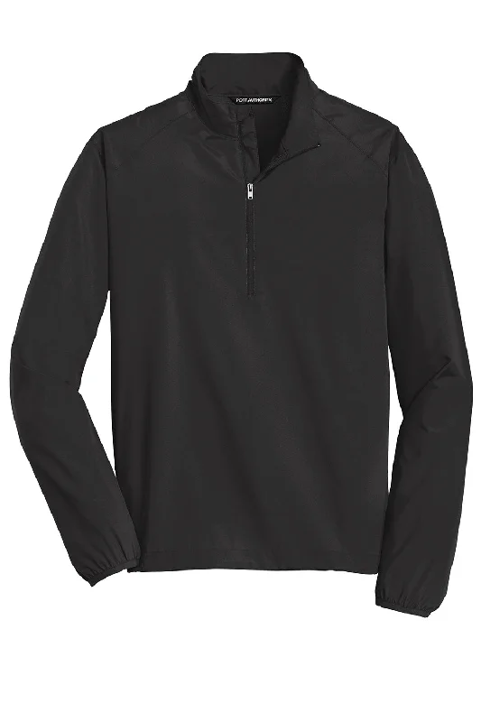 Port Authority Mens Zephyr Wind & Water Resistant 1/4 Zip Jacket - Black