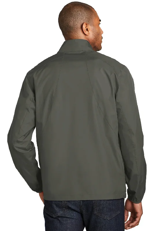 Port Authority Mens Zephyr Wind & Water Resistant 1/4 Zip Jacket - Steel Grey