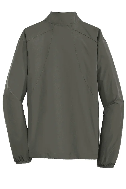 Port Authority Mens Zephyr Wind & Water Resistant 1/4 Zip Jacket - Steel Grey