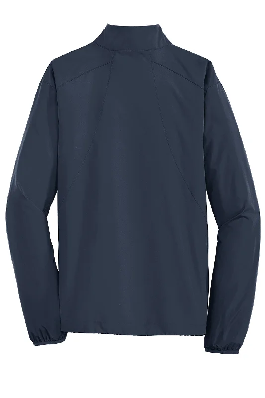 Port Authority Mens Zephyr Wind & Water Resistant 1/4 Zip Jacket - Dress Navy Blue