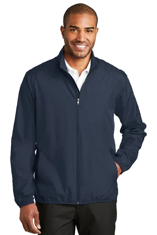 Port Authority Mens Zephyr Wind & Water Resistant Full Zip Jacket - Dress Navy Blue