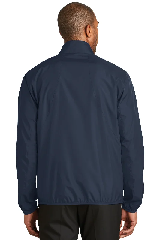 Port Authority Mens Zephyr Wind & Water Resistant Full Zip Jacket - Dress Navy Blue