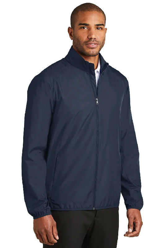 Port Authority Mens Zephyr Wind & Water Resistant Full Zip Jacket - Dress Navy Blue