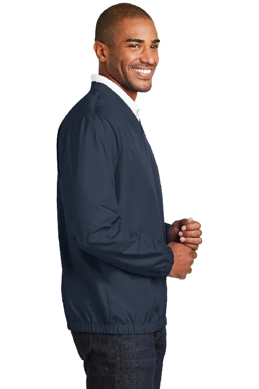 Port Authority Mens Zephyr Wind & Water Resistant V-Neck Wind Jacket - Dress Navy Blue - Closeout