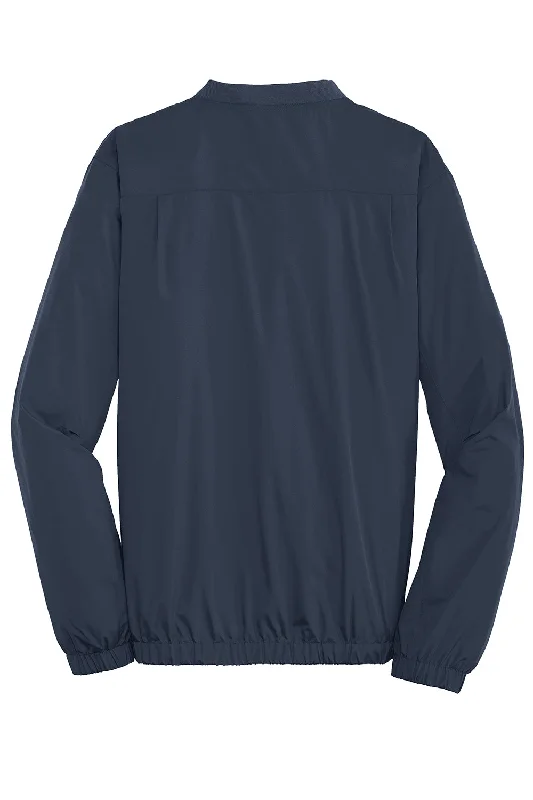 Port Authority Mens Zephyr Wind & Water Resistant V-Neck Wind Jacket - Dress Navy Blue - Closeout