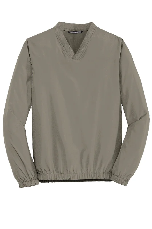 Port Authority Mens Zephyr Wind & Water Resistant V-Neck Wind Jacket - Stratus Grey - Closeout