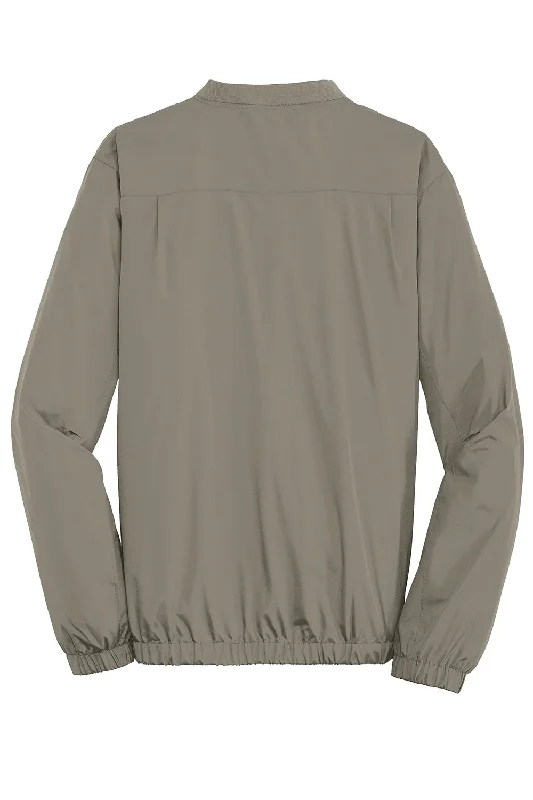 Port Authority Mens Zephyr Wind & Water Resistant V-Neck Wind Jacket - Stratus Grey - Closeout