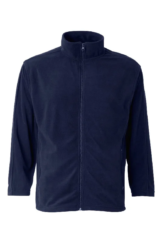 Sierra Pacific Mens Pill Resistant Microfleece Full Zip Jacket - Nantucket Navy Blue - NEW