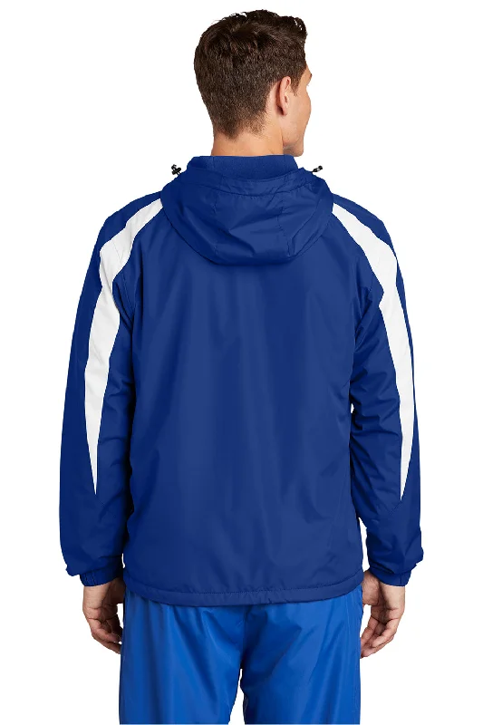 Sport-Tek Mens Full Zip Hooded Jacket - True Royal Blue/White