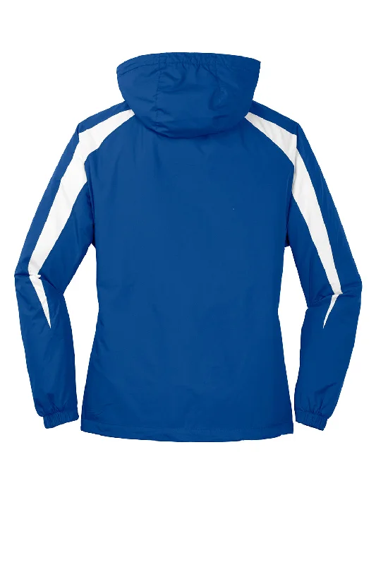 Sport-Tek Mens Full Zip Hooded Jacket - True Royal Blue/White