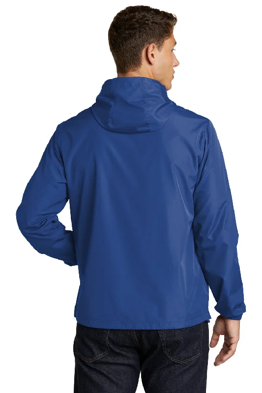 Sport-Tek Mens Packable Anorak 1/4 Zip Hooded Jacket - True Royal Blue