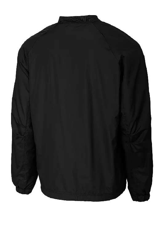 Sport-Tek Mens V-Neck Wind Jacket - Black