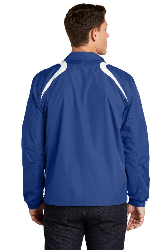 Sport-Tek Mens Water Resistant 1/4 Zip Wind Jacket - True Royal Blue/White